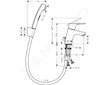 Hansgrohe Focus E2 - Souprava pákové baterie 70 s bidetovou sprškou a sprchovou hadicí, chrom 31926000