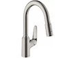 Hansgrohe Focus M42 - Dřezová baterie M4216-H180 s výsuvnou sprškou, sBOX, vzhled nerezu 71821800