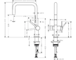 Hansgrohe M54 - Dřezová baterie Talis U 220, s uzavíracím ventilem pro spotřebič, vzhled nerezu 72807800