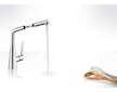 Hansgrohe Metris New - Dřezová baterie s výsuvnou koncovkou, vzhled nerezu 14821800