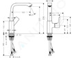 Hansgrohe Metris New - Umyvadlová baterie s výpustí Push-Open, chrom 31187000