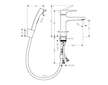 Hansgrohe Metropol - Umyvadlová baterie s výpustí Push-Open a ruční sprchou Bidette, chrom 32522000