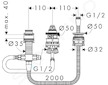 Hansgrohe Montážní tělesa - Základní těleso pro 3-otvorovou instalaci na okraj vany 13439180