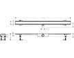 Hansgrohe RainDrain Compact - Sprchový žlab 120 cm, s roštem, kartáčovaná nerezová ocel 56172800