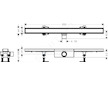 Hansgrohe RainDrain Compact - Sprchový žlab 90 cm pro vložení dlažby, s roštem 56181000
