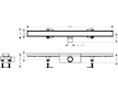 Hansgrohe RainDrain Compact - Sprchový žlab 90 cm pro vložení dlažby, s roštem 56181000