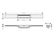 Hansgrohe RainDrain Flex - Lineární sprchový žlab s nerezovým roštem 700, do prostoru, zkrátitelný, chrom 56043000