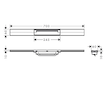 Hansgrohe RainDrain Flex - Lineární sprchový žlab s nerezovým roštem 700, do prostoru, zkrátitelný, matná černá 56043670