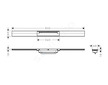 Hansgrohe RainDrain Flex - Lineární sprchový žlab s nerezovým roštem 800, do prostoru, zkrátitelný, chrom 56044000