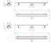Hansgrohe RainDrain Go - Sprchový žlab 120 cm s oboustranným roštem, pro vložení dlažby, kartáčovaná nerezová ocel 56276800