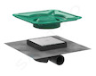 Hansgrohe RainDrain Spot - Podlahová vpusť s roštem 15x15 cm, pro dlažbu, kartáčovaná nerez 56112800