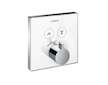 Hansgrohe Shower Select Glass - Termostatická baterie pod omítku pro 2 spotřebiče, bílá/chrom 15738400