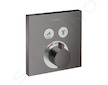Hansgrohe Shower Select - Termostatická baterie pod omítku pro 2 spotřebiče, kartáčovaný černý chrom 15763340