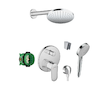 Hansgrohe  - Sprchový set s baterií pod omítku, s tělesem, průměr 20 cm, 2 proudy, chrom SANI21HHH012