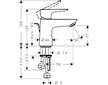 Hansgrohe Talis E - Páková umyvadlová baterie 80 s odtokovou soupravou s táhlem, pro beztlaké ohřívače, chrom 71707000