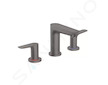 Hansgrohe Talis E - Umyvadlová baterie s výpustí, 3-otvorová instalace, kartáčovaný černý chrom 71733340