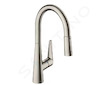 Hansgrohe Talis M51 - Dřezová baterie M5116-H160 s výsuvnou sprškou, sBOX, vzhled nerezu 73850800