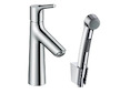 Hansgrohe Talis S - Umyvadlová baterie s výpustí Push-Open a ruční sprchou Bidette, chrom 72290000