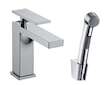 Hansgrohe Tecturis E - Umyvadlová baterie s výpustí Push-Open a bidetovou sprškou, EcoSmart, chrom 73210000