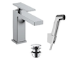 Hansgrohe Tecturis E - Umyvadlová baterie s výpustí Push-Open a bidetovou sprškou, EcoSmart, chrom 73210000
