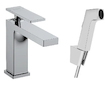 Hansgrohe Tecturis E - Umyvadlová baterie s výpustí Push-Open a bidetovou sprškou, EcoSmart, chrom 73210000