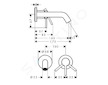 Hansgrohe Tecturis S - Umyvadlová baterie pod omítku, s výpustí, 2-otvorová instalace, EcoSmart, kartáčovaný bronz 73350140