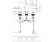 Hansgrohe Vivenis - Umyvadlová baterie s výpustí, 3-otvorová instalace, EcoSmart, kartáčovaný bronz 75033140