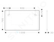 Hansgrohe Xarita Lite Q - Zrcadlo s LED osvětlením a vyhříváním, 70x120 cm, IR senzor, matná černá 54978670