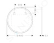 Hansgrohe Xarita Lite S - Zrcadlo s LED osvětlením a vyhříváním, průměr 90 cm, IR senzor, matná černá 54980670