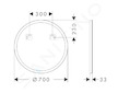 Hansgrohe Xarita Lite S - Zrcadlo s LED osvětlením, průměr 70 cm, matná bílá 54966700