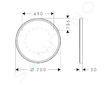 Hansgrohe Xarita S - Zrcadlo s LED osvětlením a vyhříváním, průměr 70 cm, IR senzor, matná bílá 54991700