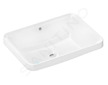 Hansgrohe Xuniva Q - Umyvadlo, 55x40 cm, s přepadem, bez otvoru pro baterii, bílá 60158450