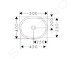 Hansgrohe Xuniva U - Umyvadlo zápustné, 45x35 cm, s přepadem, bílá 60153450