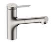 Hansgrohe Zesis M33 - Dřezová baterie s výsuvnou sprškou, sBox, vzhled nerezu 74821800