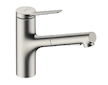 Hansgrohe Zesis M33 - Dřezová baterie s výsuvnou sprškou, vzhled nerezu 74820800
