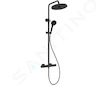 Ideal Standard Ceratherm T25+ - Sprchový set s termostatem, průměr 26 cm, 2 proudy, hedvábná černá A8497XG