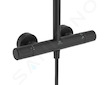 Ideal Standard Ceratherm T25+ - Sprchový set s termostatem, průměr 26 cm, 2 proudy, hedvábná černá A8497XG