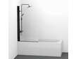 Ideal Standard Connect 2 - Vanová zástěna 80x140 cm, černá/čiré sklo T9924V3