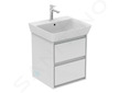Ideal Standard Connect Air - Umyvadlová skříňka 43x40x52 cm, lesklý bílý/matný světle šedý lak E1608KN