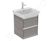 Ideal Standard Connect Air - Umyvadlová skříňka 43x40x52 cm, šedý dub/matný bílý lak E1608PS