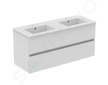 Ideal Standard Eurovit+ - Skříňka s dvojumyvadlem, 55x120x44 cm, 2 zásuvky, lesklá bílá R0576WG