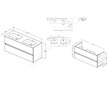 Ideal Standard Eurovit+ - Skříňka s dvojumyvadlem, 55x120x44 cm, 2 zásuvky, tmavě šedá R0576TI