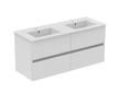 Ideal Standard Eurovit+ - Skříňka s dvojumyvadlem, 55x120x44 cm, 4 zásuvky, lesklá bílá R0577WG