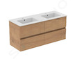 Ideal Standard Eurovit+ - Skříňka s dvojumyvadlem, 55x120x44 cm, 4 zásuvky, přírodní dub R0577Y8