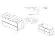 Ideal Standard Eurovit+ - Skříňka s dvojumyvadlem, 55x120x44 cm, 4 zásuvky, tmavě šedá R0577TI