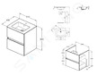Ideal Standard Eurovit - Skříňka s umyvadlem, 55x50x44 cm, 2 zásuvky, lesklá šedá R0571TI