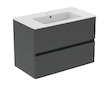 Ideal Standard Eurovit+ - Skříňka s umyvadlem, 55x80x44 cm, 2 zásuvky, tmavě šedá R0574TI