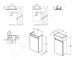 Ideal Standard Eurovit+ - Skříňka s umývátkem, 55x35x20 cm, 1 dvířka, tmavě šedá R0569TI