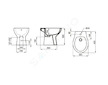 Ideal Standard Eurovit - Stojící bidet, 360x500 mm, s přepadem, otvor pro baterii, bílá E877401