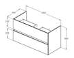 Ideal Standard Eurovit+ - Umyvadlová skříňka, 55x100x44 cm, 2 zásuvky, dub R0265Y8